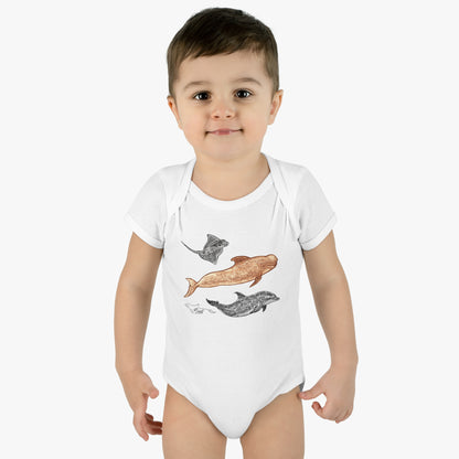 Sea Animals Infant Baby Rib Bodysuit