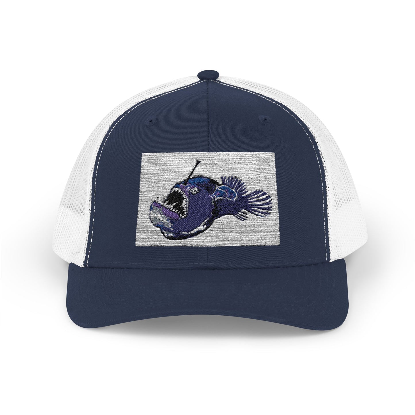 Angler Fish Embroidered Snapback Trucker Cap