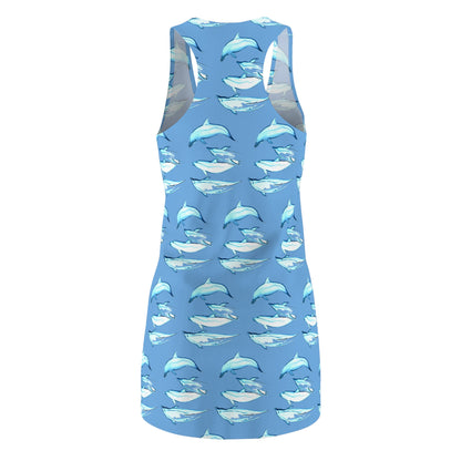 Dolphin Women's Cut & Sew Racerback Dress (AOP)