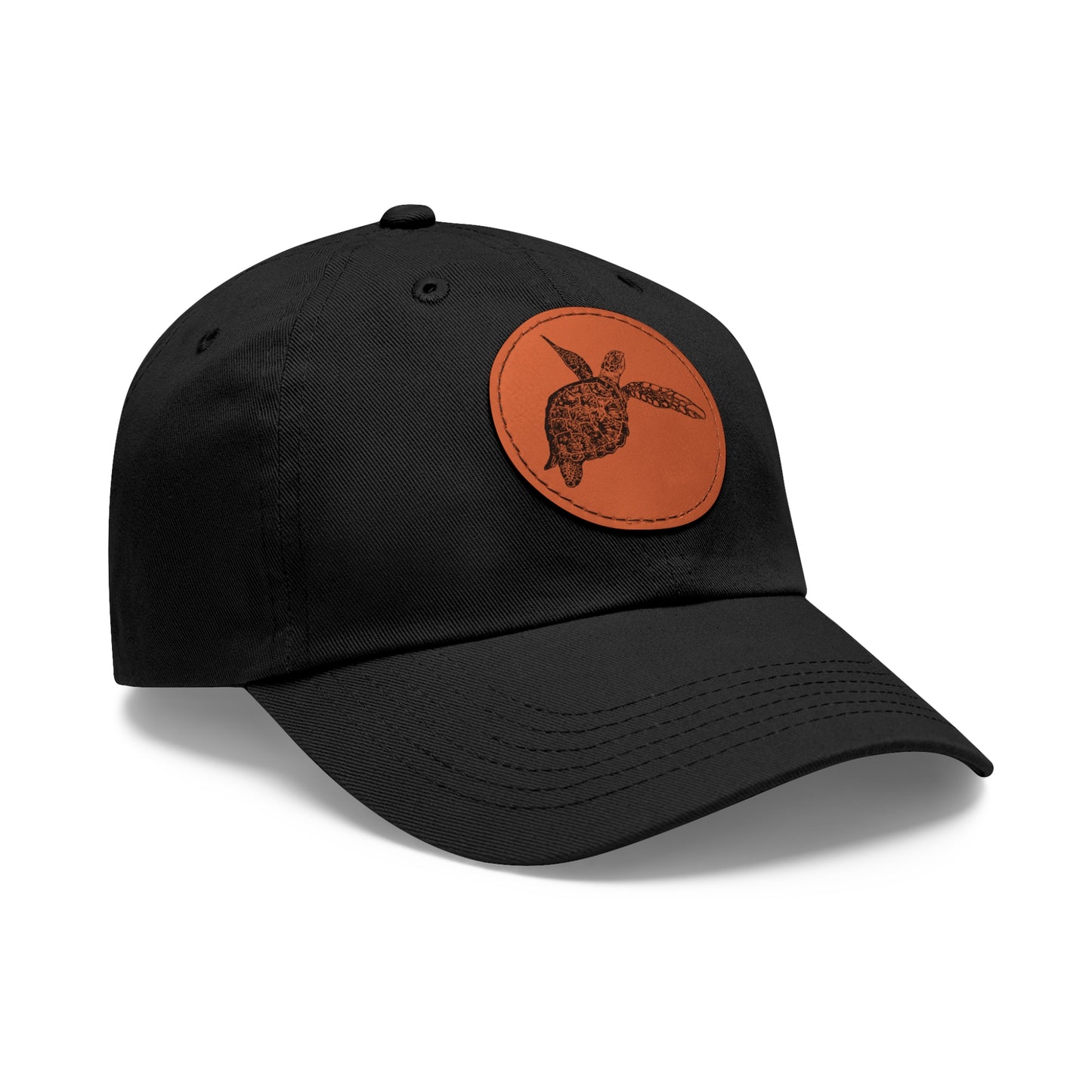 Sea Turtle Hat with Leather Patch (Round)