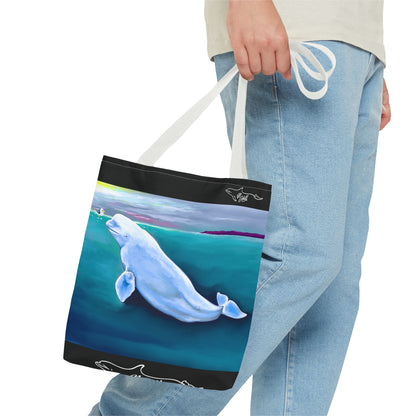 Beluga Whale Hvaldimir Tote Bag by Tracy Hill (AOP)