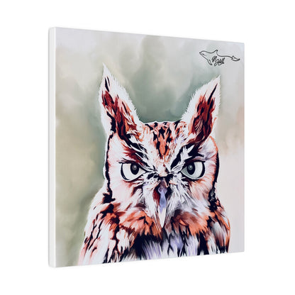 Owl Matte Canvas, Stretched 10" x 8", 0.75"