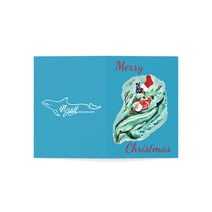 Santa and Dolphin Christmas Greeting Cards (1, 10, 30, and 50pcs)