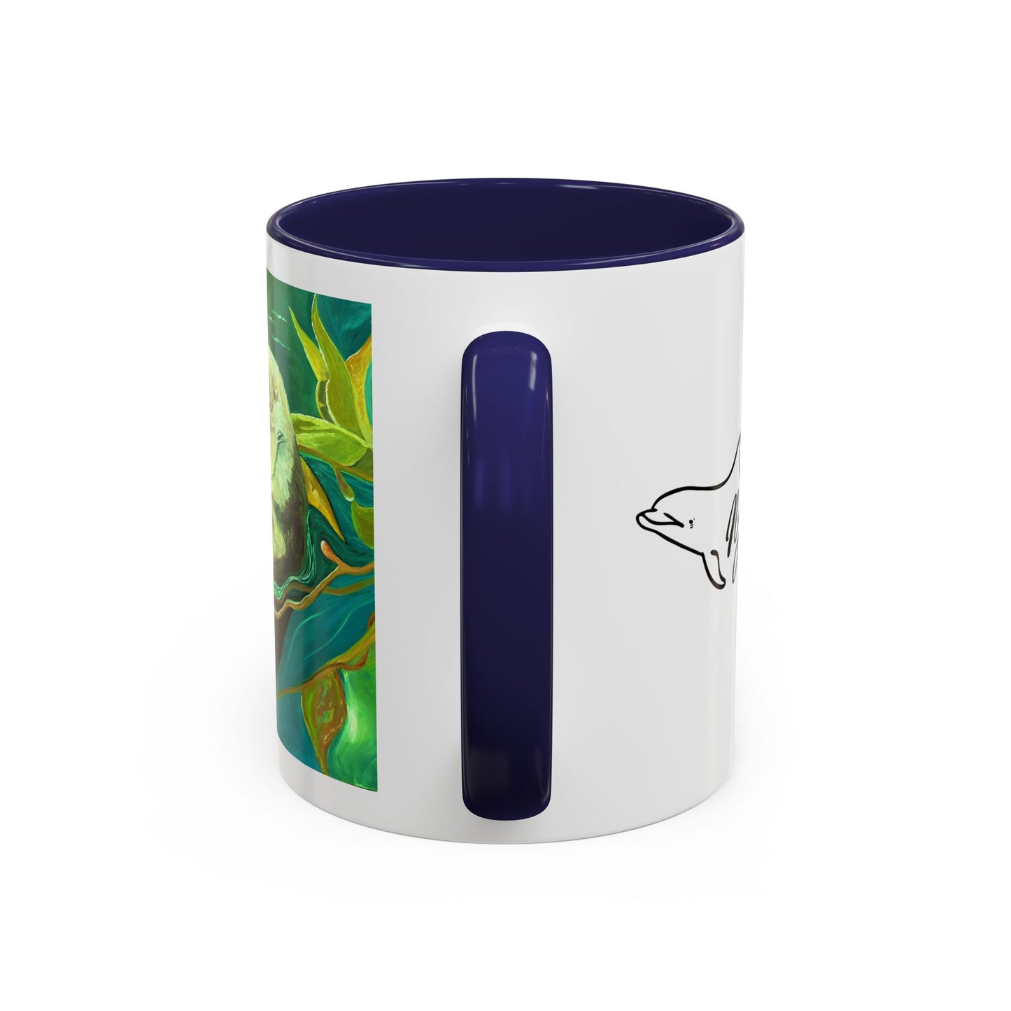 Otter and Dragonfly Accent Coffee Mug, 11oz