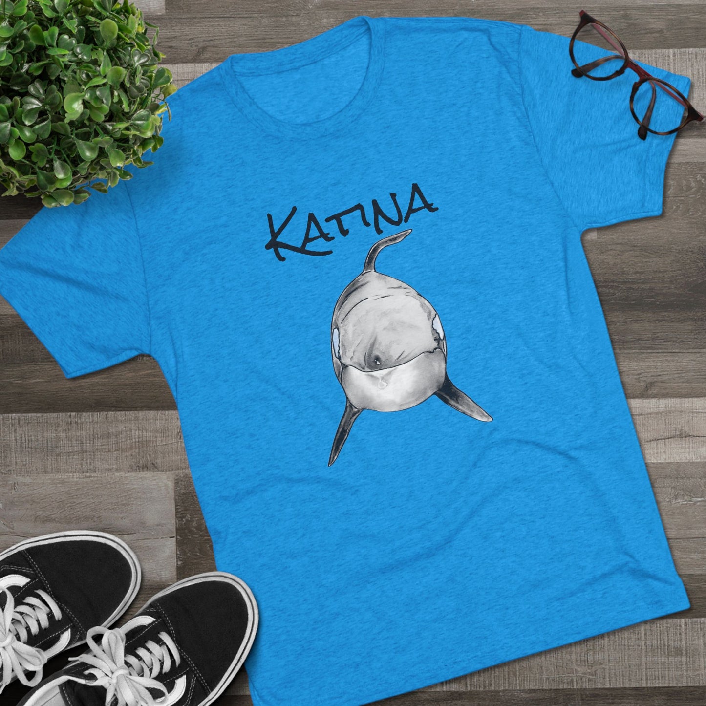 Katina Orca Whale Unisex Tri-Blend Graphic Crew Tee