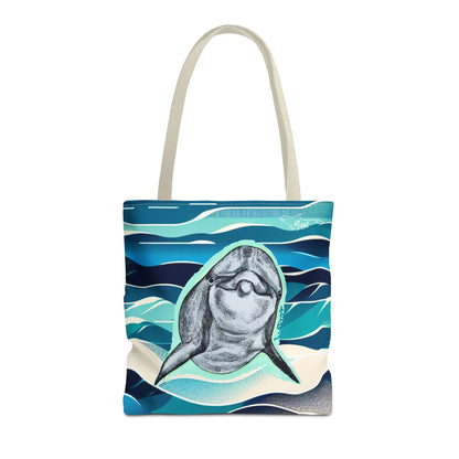 Curious Dolphin Tote Bag (AOP)
