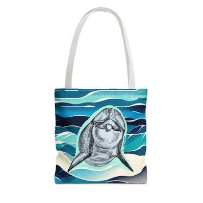 Curious Dolphin Tote Bag (AOP)