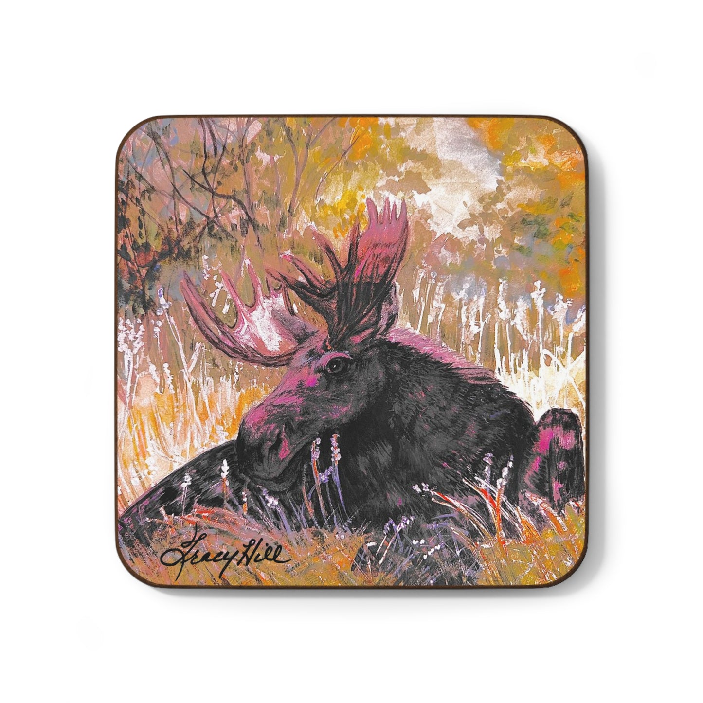 Moose Hardboard Back Coaster