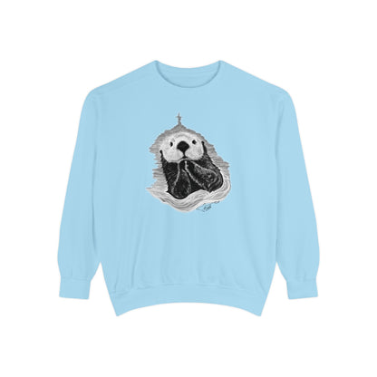 Praying Sea Otter Unisex Garment-Dyed Sweatshirt