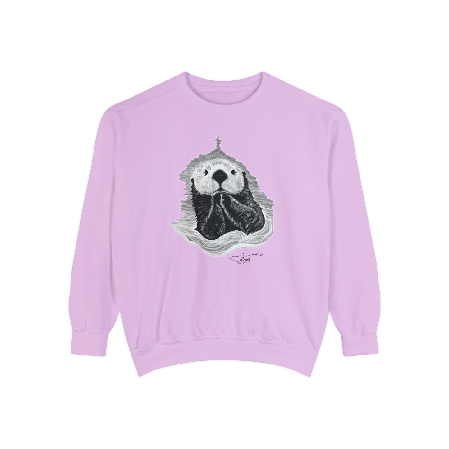 Sea Otter Unisex Garment-Dyed Sweatshirt