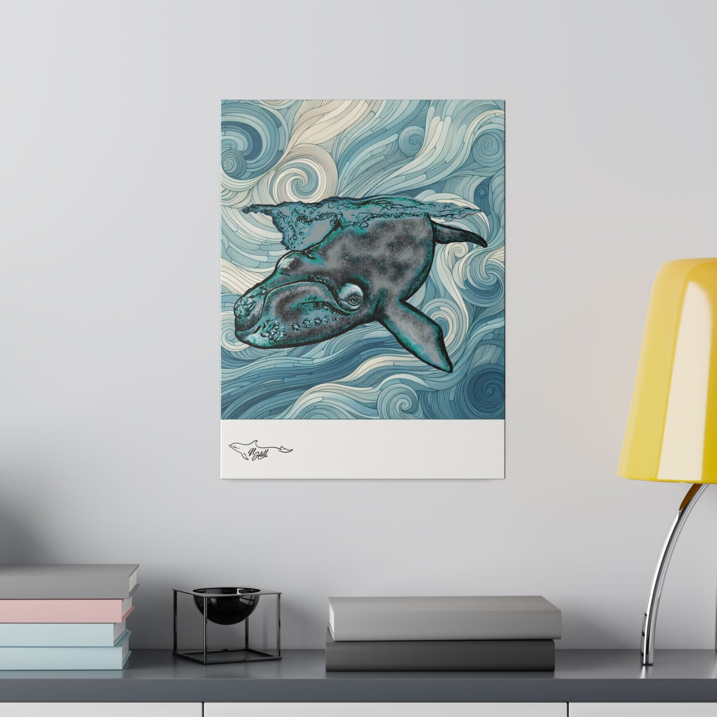 North Atlantic Right Whale Matte Canvas, Stretched, 0.75"