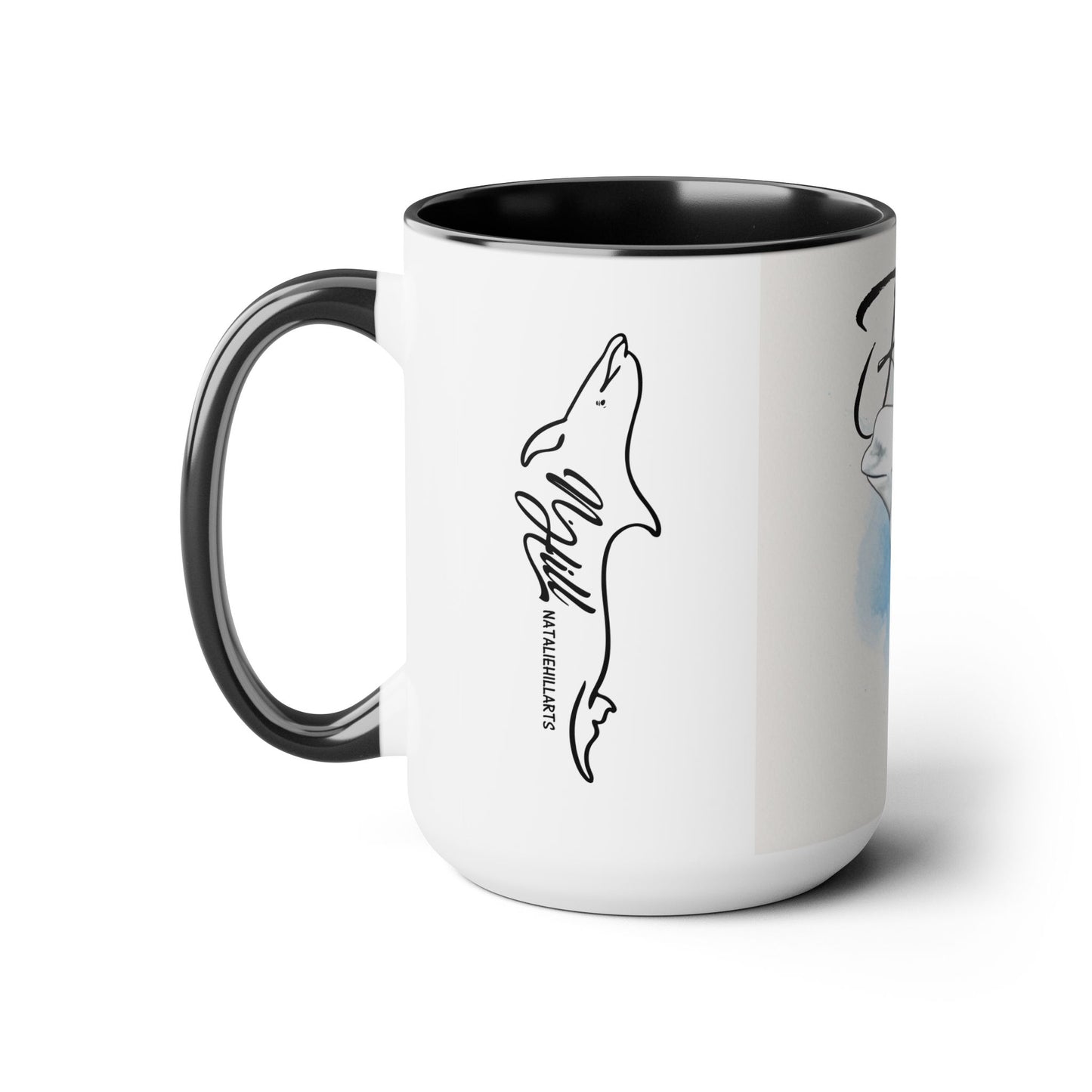 Beluga Hvaldimir Two-Tone Coffee Mugs, 15oz
