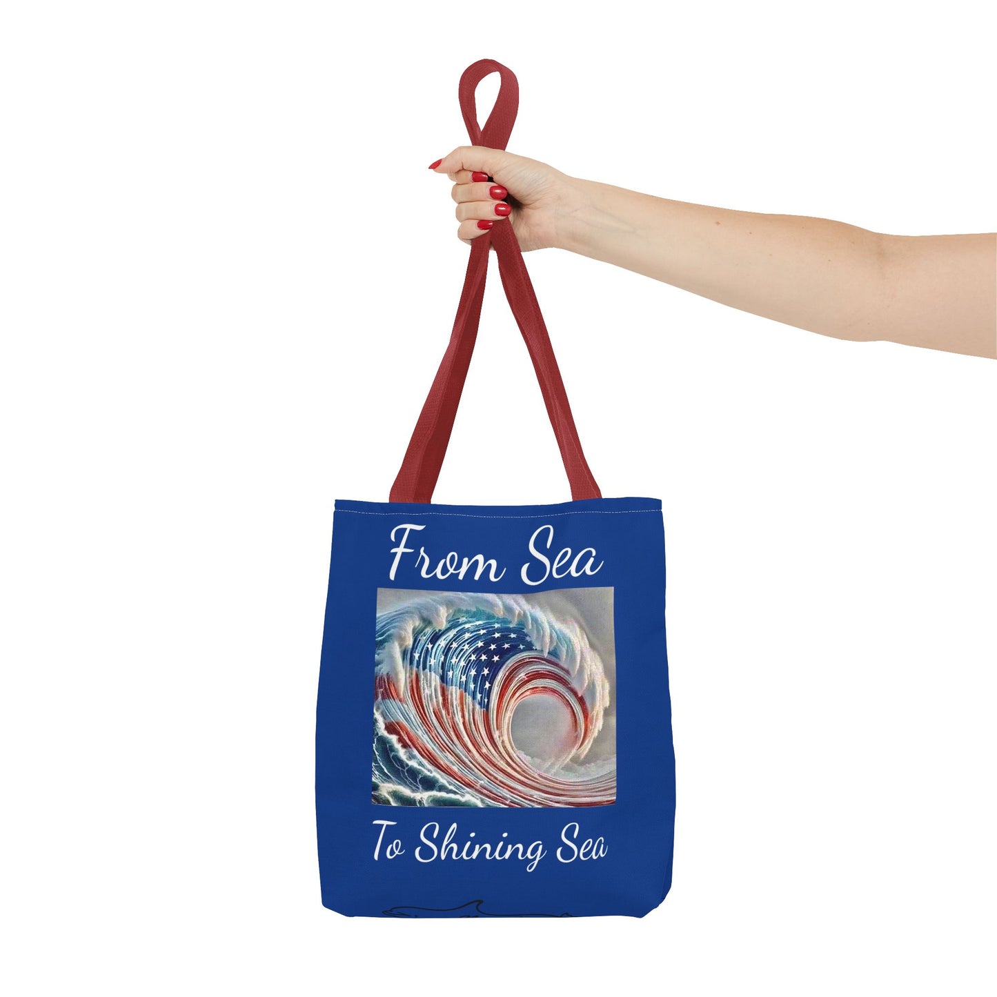 Flag Navy Blue Ocean Tote Bag (AOP)