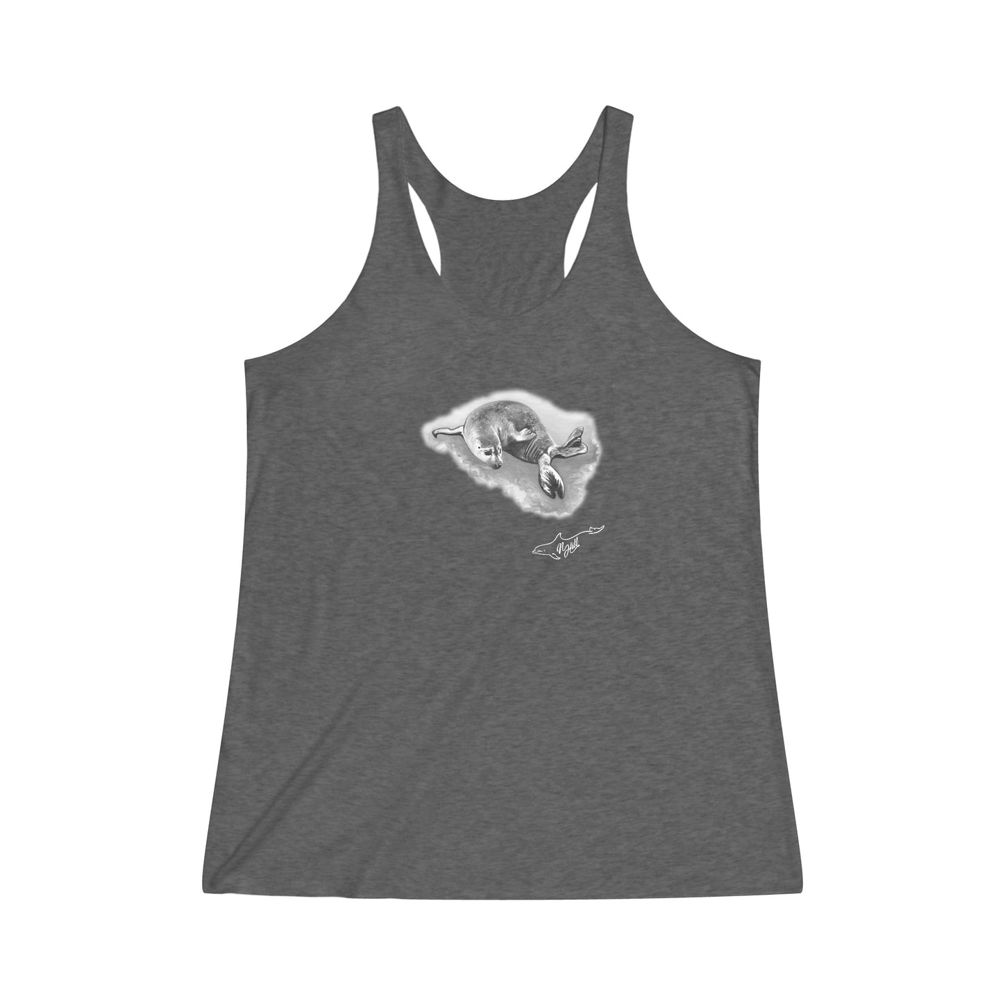 Harbor Seal Women's Tri-Blend Racerback Tank