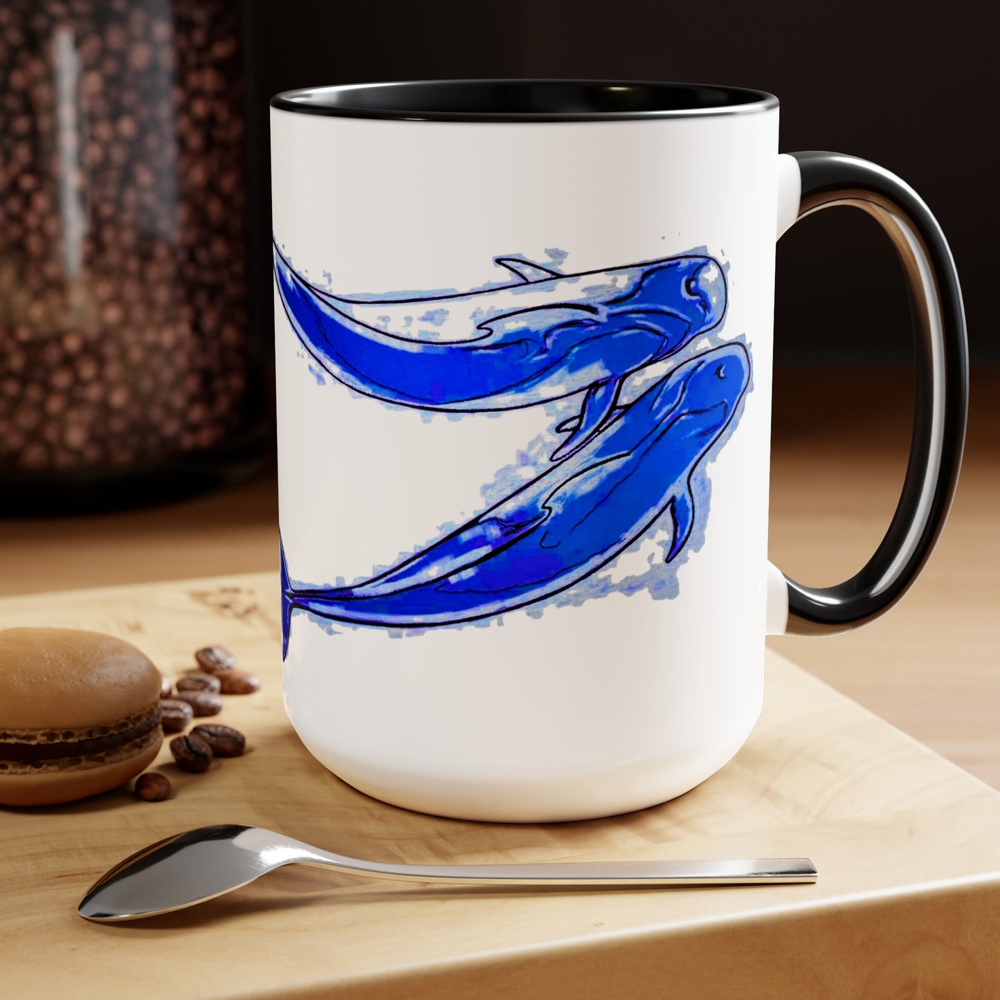 Pilot Whale Two-Tone Coffee Mugs, 15oz