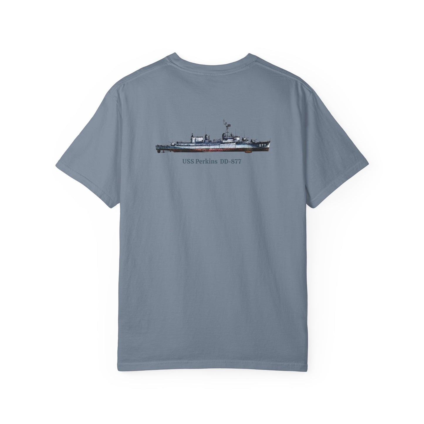 USS Perkins DD-877 Unisex Garment-Dyed T-shirt