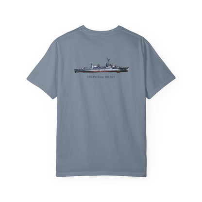 USS Perkins DD-877 Unisex Garment-Dyed T-shirt