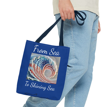 Flag Navy Blue Ocean Tote Bag (AOP)