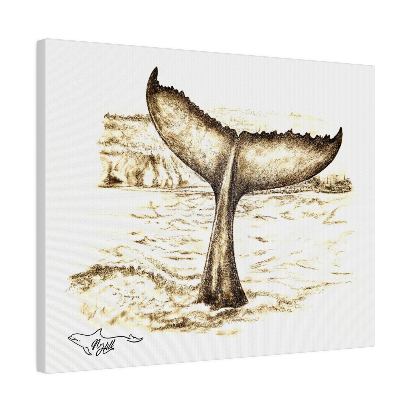 Humpback Whale Tail Matte Canvas, Stretched, 0.75"