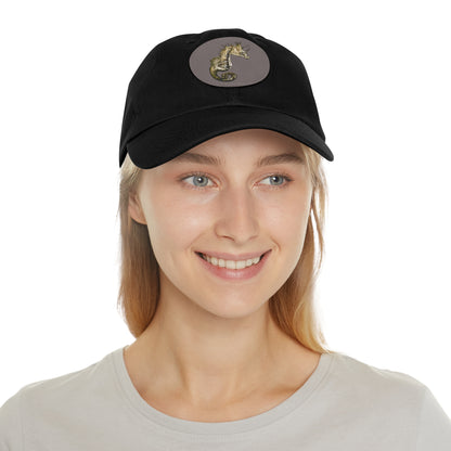 Sea Horse Hat with Leather Patch (Round)