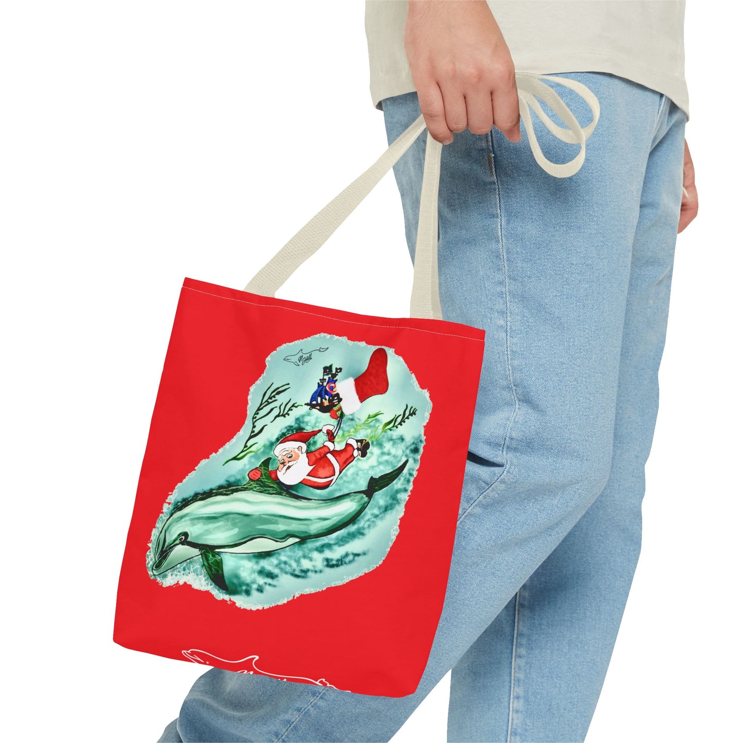 Deep Dive Delivery Santa Clause Tote Bag (AOP)