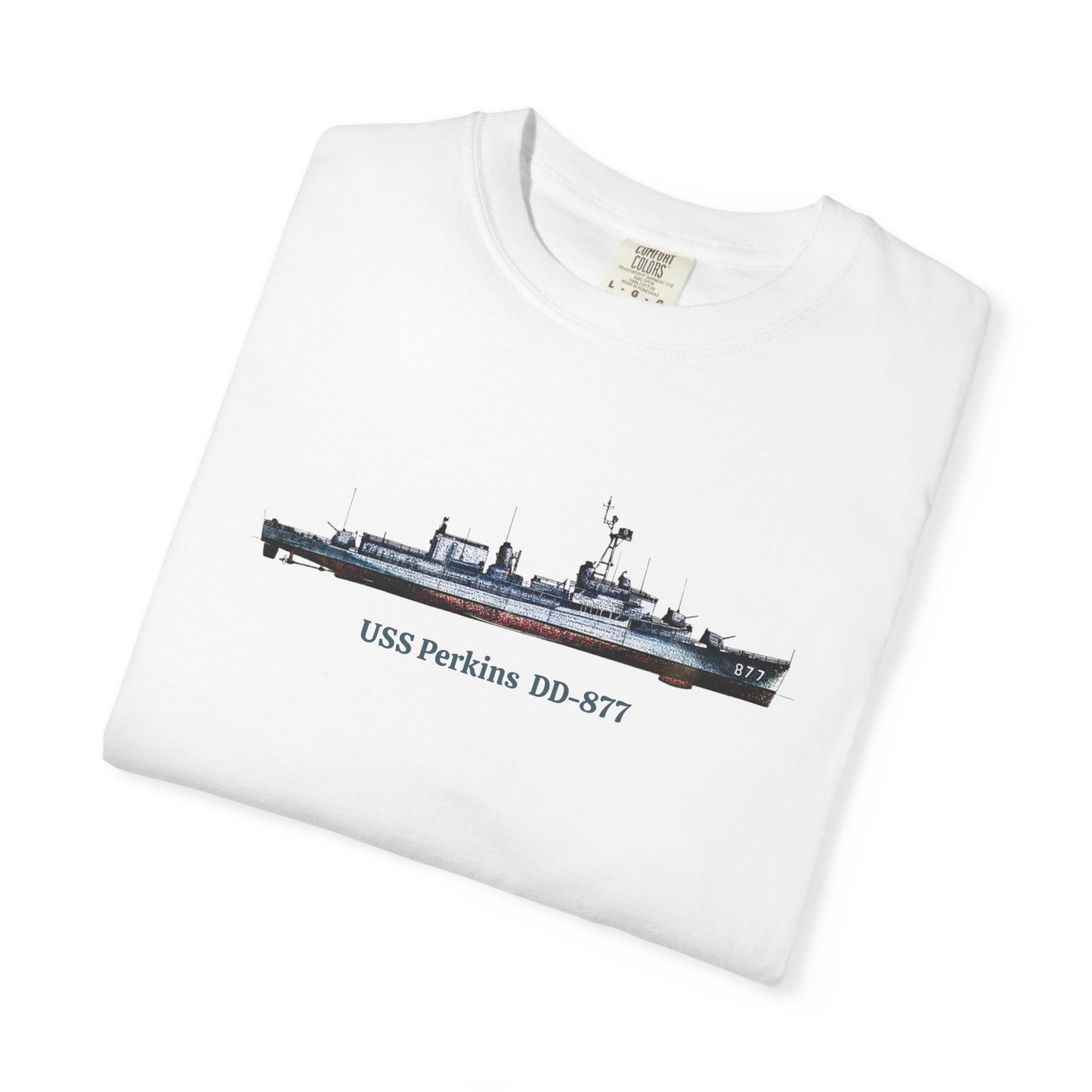 USS Perkins DD-877 Unisex Garment-Dyed T-shirt