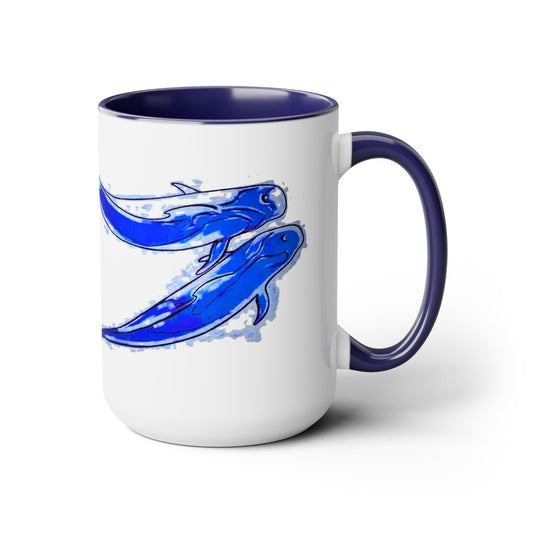 Pilot Whale Two-Tone Coffee Mugs, 15oz