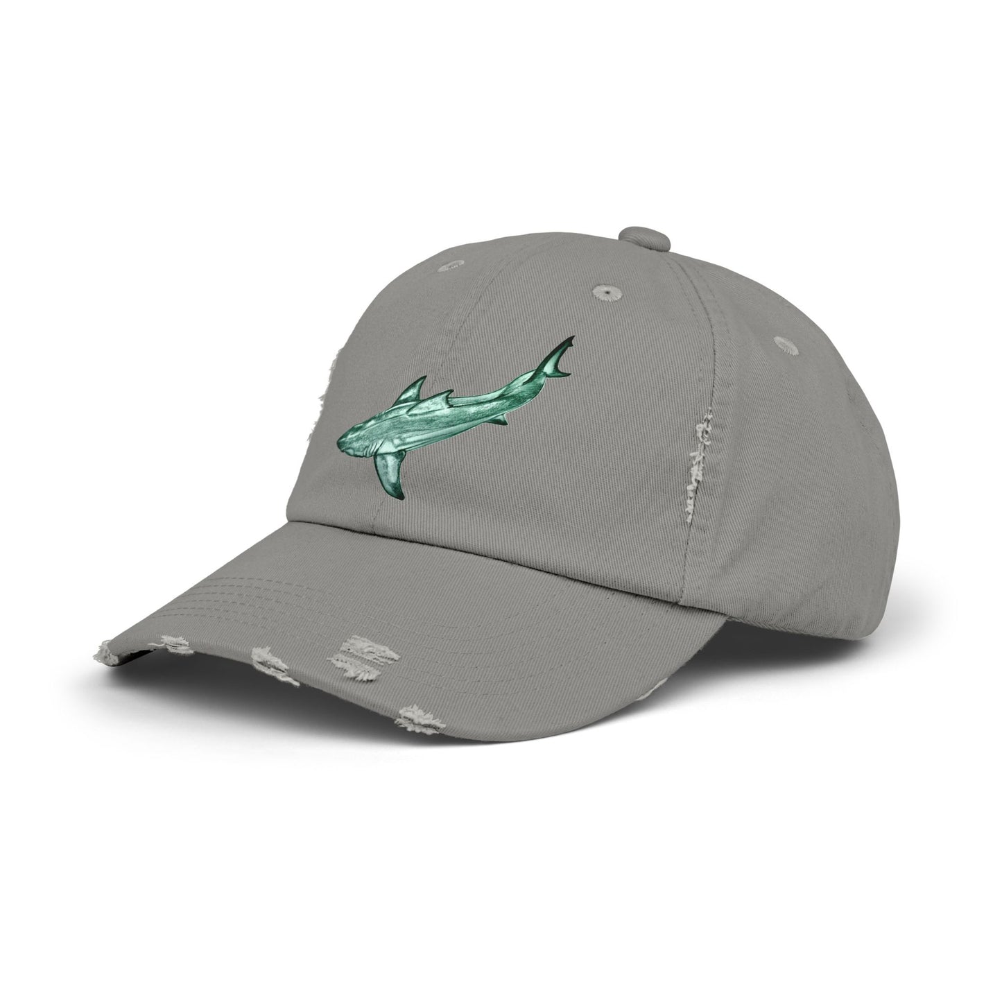 Shark Unisex Distressed Cap