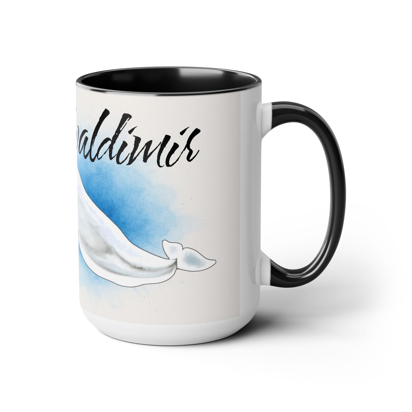 Beluga Hvaldimir Two-Tone Coffee Mugs, 15oz