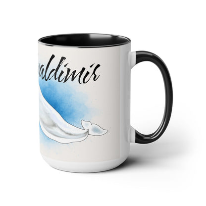 Beluga Hvaldimir Two-Tone Coffee Mugs, 15oz