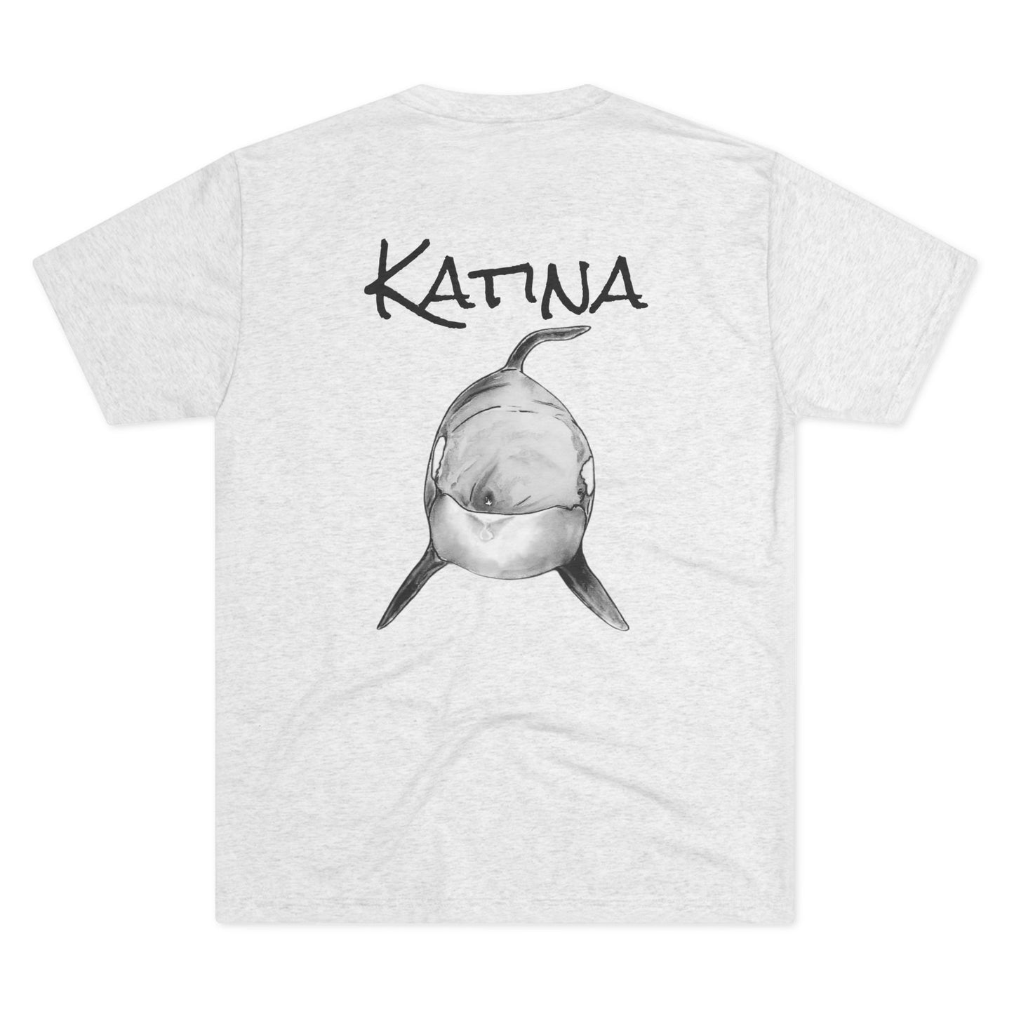 Katina Orca Whale Unisex Tri-Blend Back Graphic Crew Tee