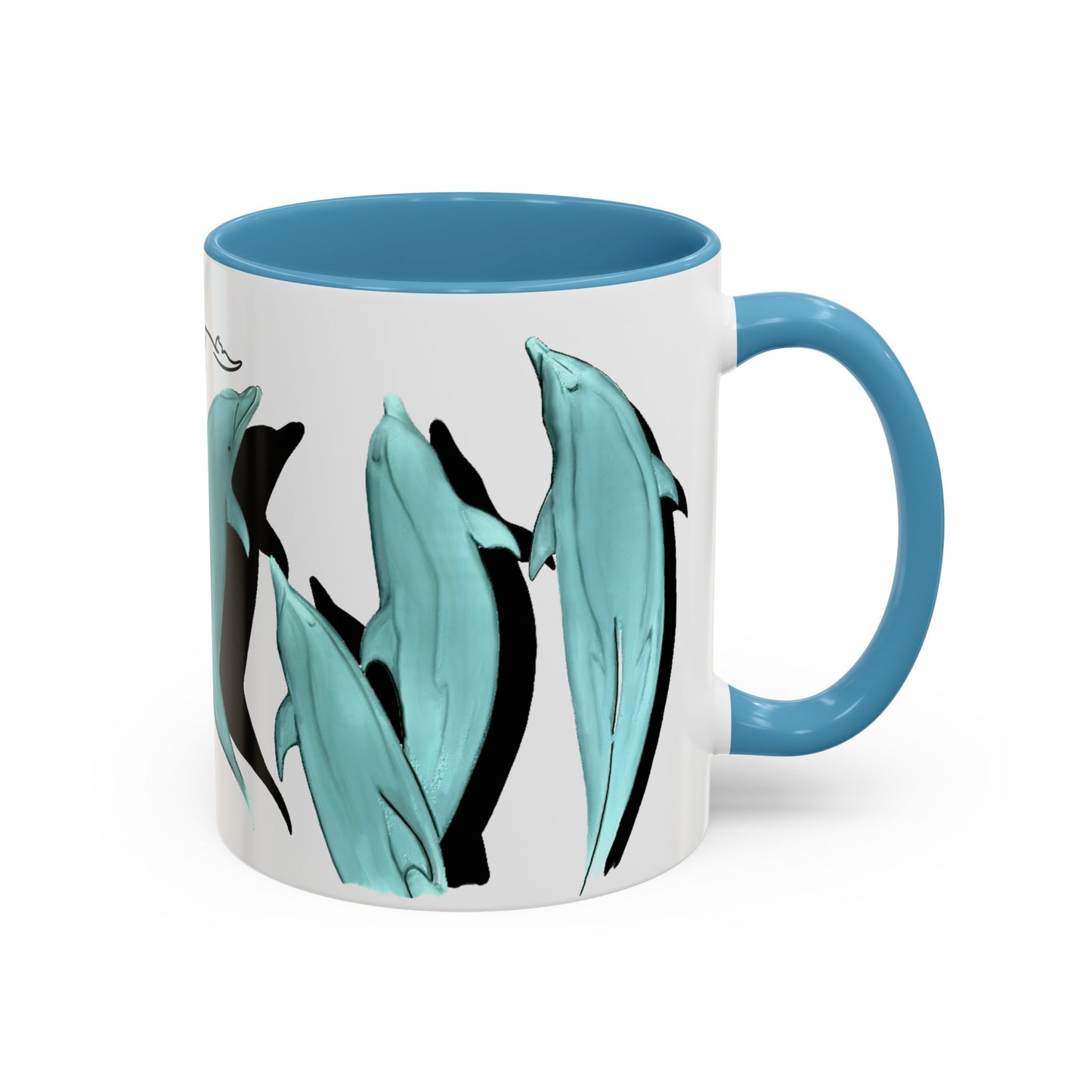 Dolphin Bow Ride Accent Coffee Mug (11, 15oz)