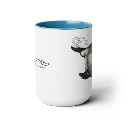 Dolphin Dive Two-Tone Coffee Mugs, 15oz