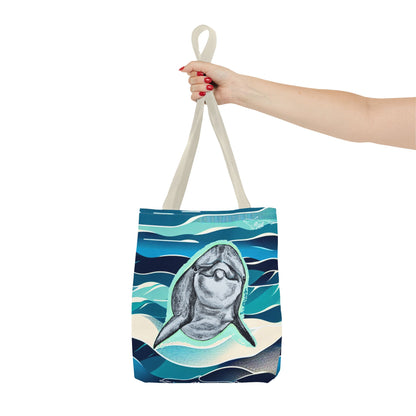 Curious Dolphin Tote Bag (AOP)