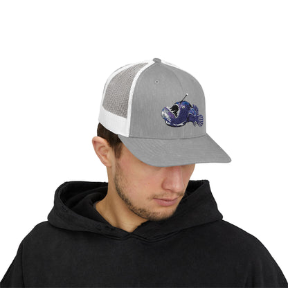 Angler Fish Embroidered Snapback Trucker Cap