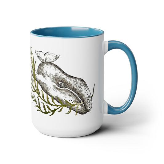 Gray Whale Two-Tone Coffee Mugs, 15oz