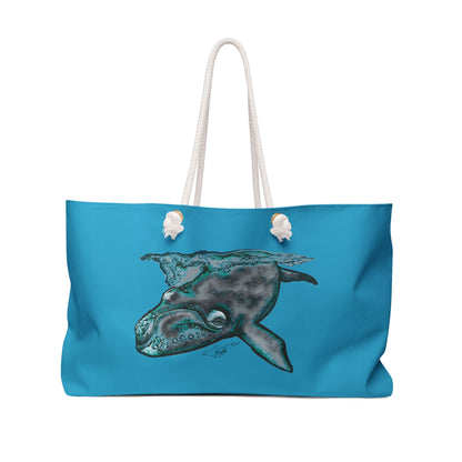 North Atlantic Right Whale Blue Weekender Bag