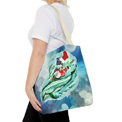 Deep Dive Delivery Santa Clause Tote Bag (AOP)