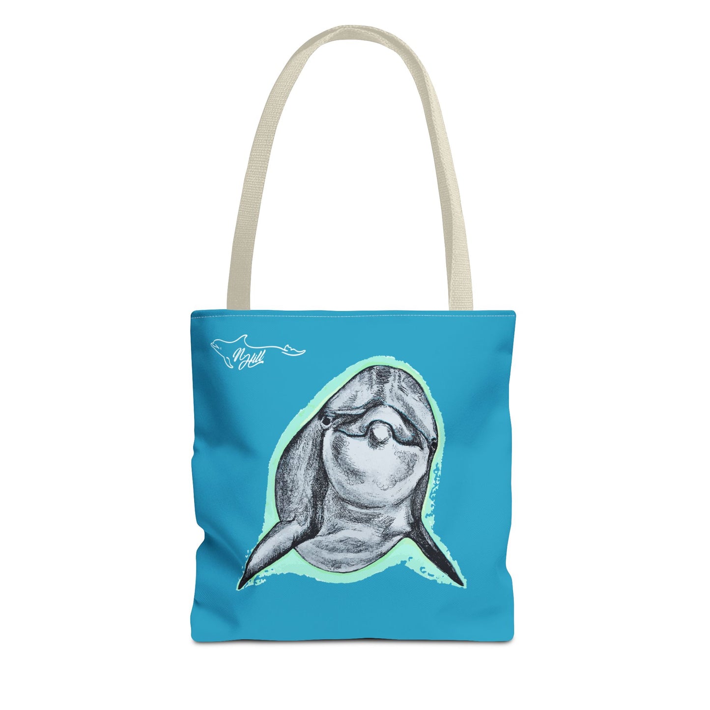 Curious Dolphin Tote Bag (AOP)