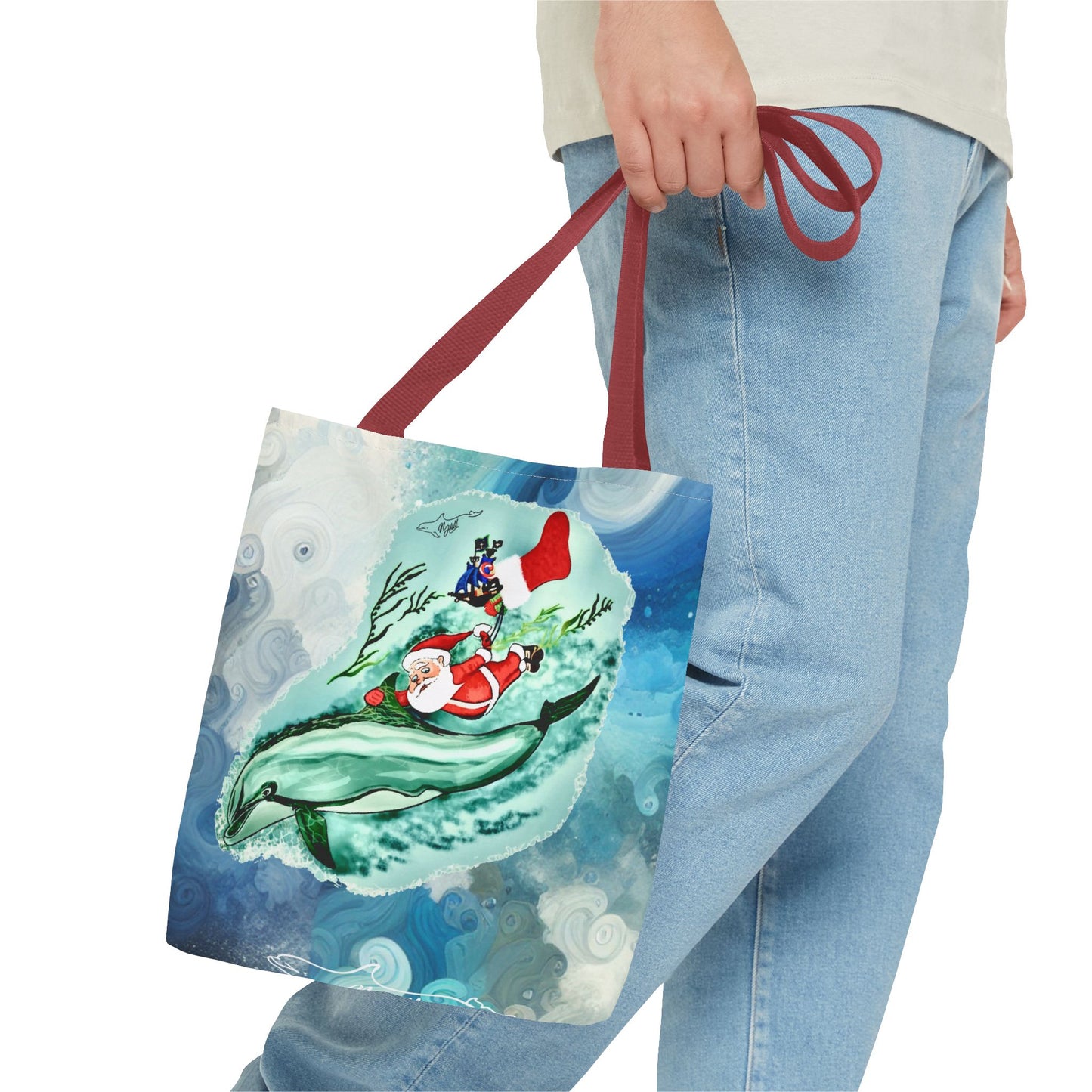 Deep Dive Delivery Santa Clause Tote Bag (AOP)