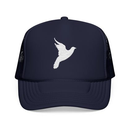 White Dove Foam Trucker Hat (Embroidery)