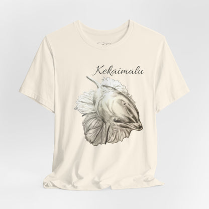 Kekaimalu Wholphin and Naupaka flower Unisex Jersey Short Sleeve Tee