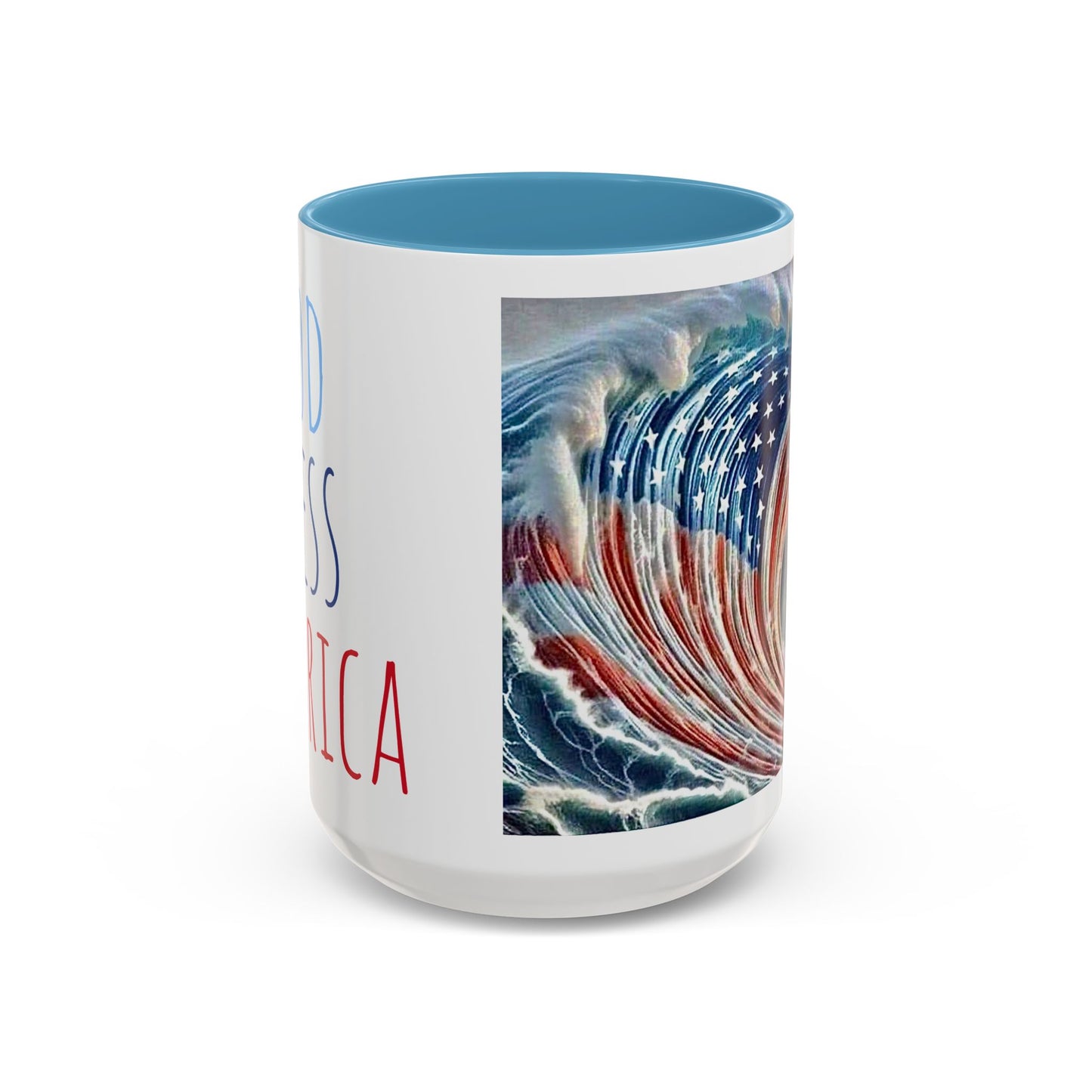 God Bless America Accent Coffee Mug 15oz