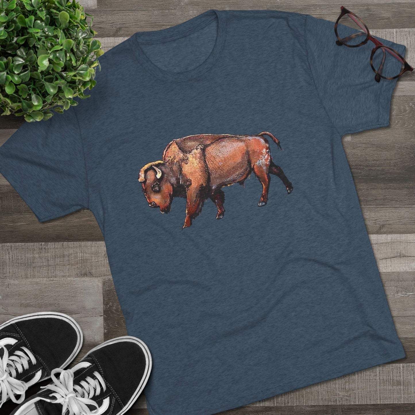 Bison Unisex Tri-Blend Crew Tee