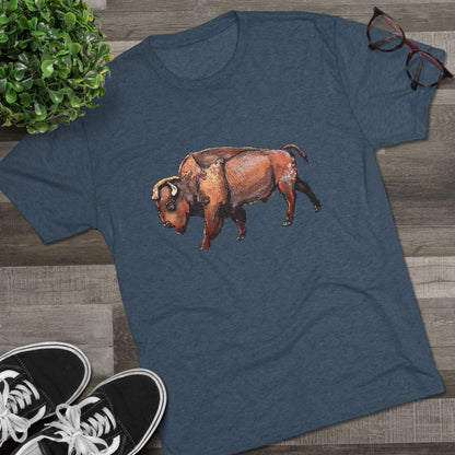 Bison Unisex Tri-Blend Crew Tee