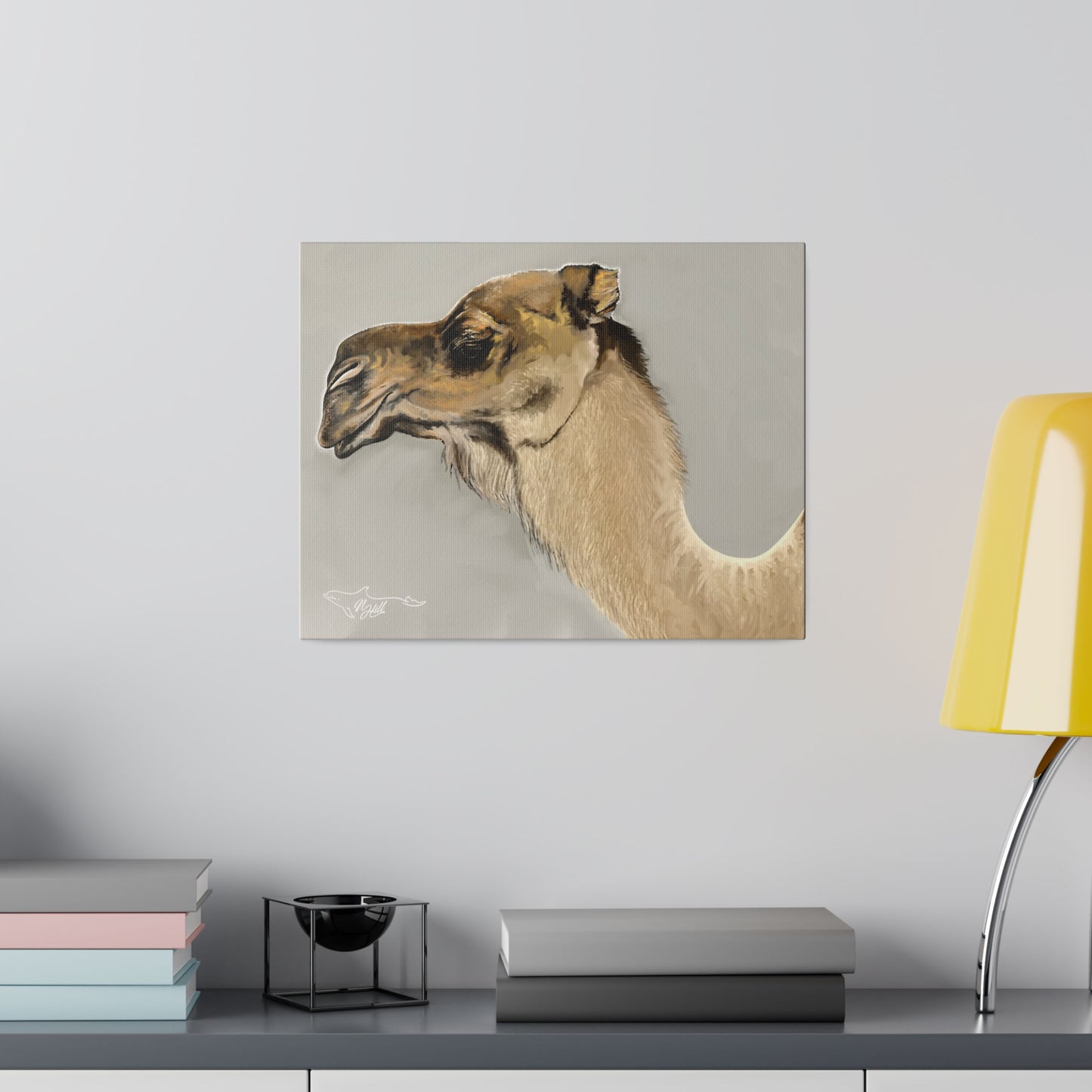 Clyde The Camel Matte Canvas 14" x 11" , Stretched, 0.75"