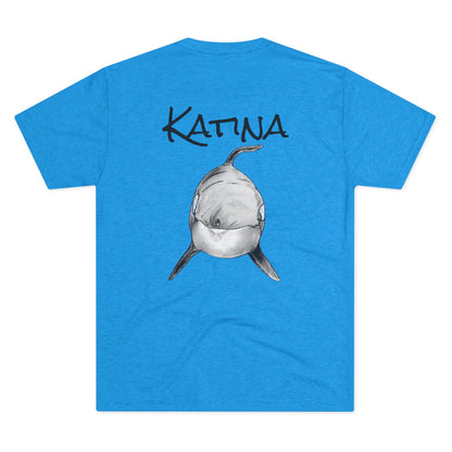 Katina Orca Whale Unisex Tri-Blend Back Graphic Crew Tee