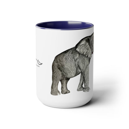 Elephant Two-Tone Coffee Mugs, 15oz