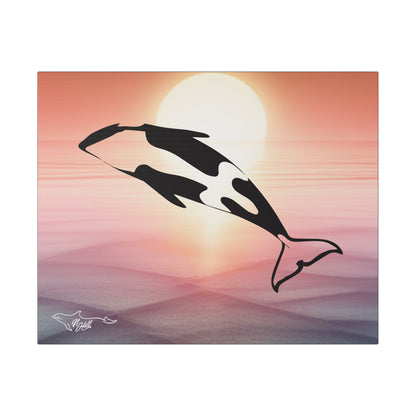 Orca Sunset Matte Canvas 20" x 16", Stretched, 0.75"