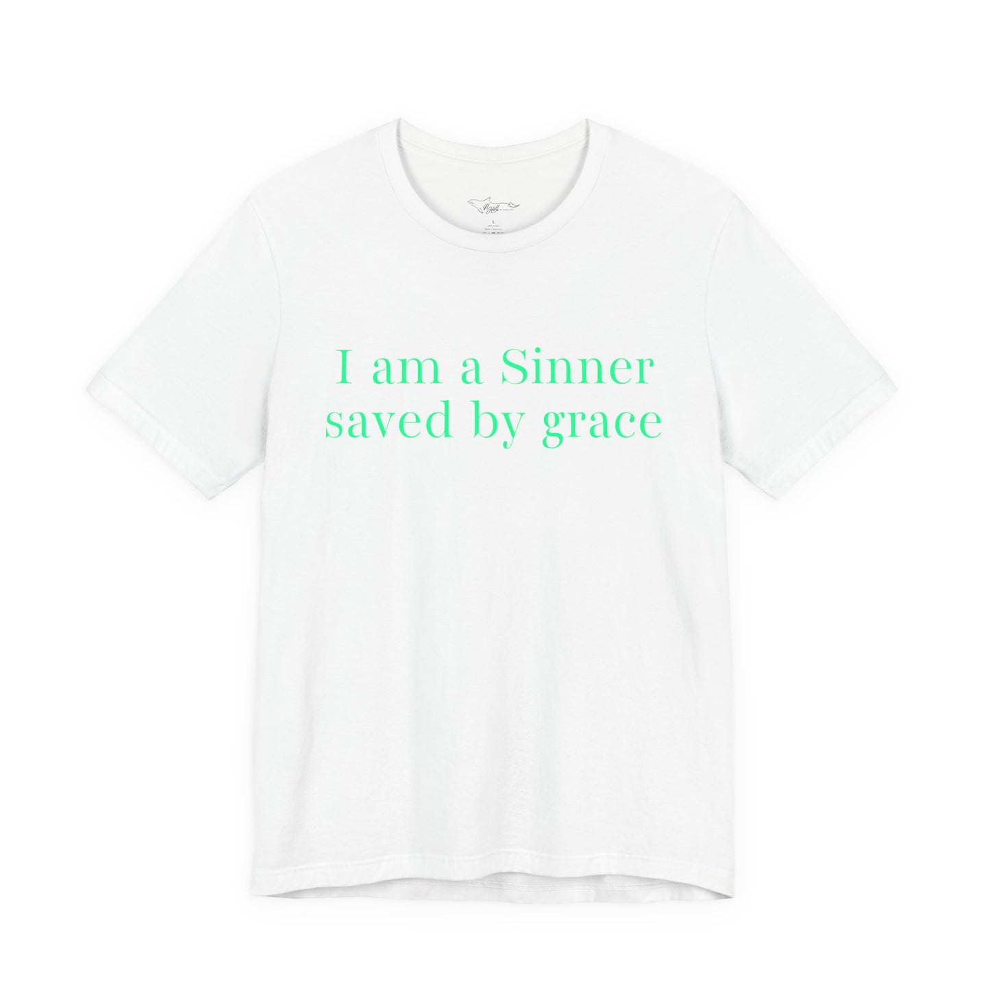 I Am A Sinner Saved By Grace Jersey Short Sleeve Tee